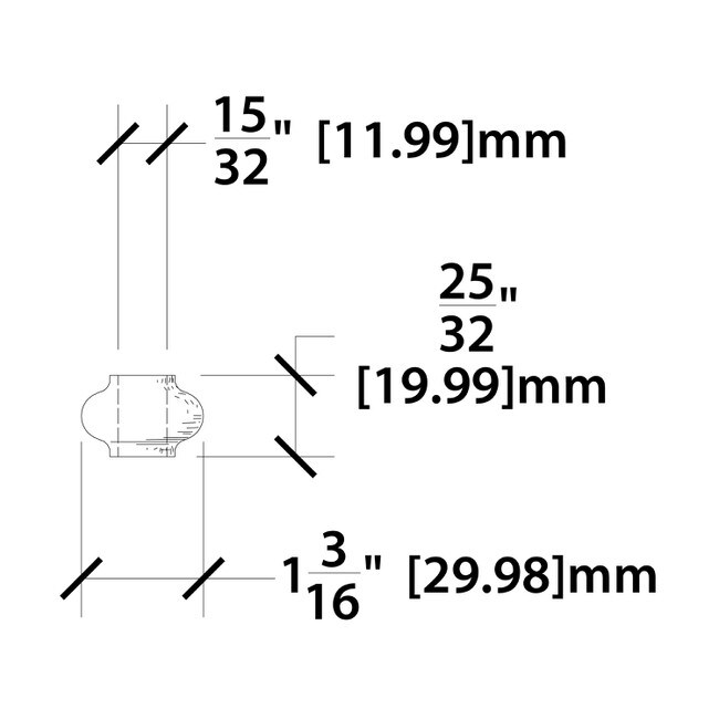 1-3/16" W x 3/4" H x 1/2" Dia Hole Wrought Iron Bushings