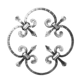 5/16" Square x 9-7/8" Dia Wrought Iron Rosettes