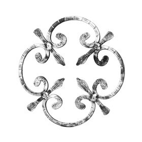 5/16 Square x 9-7/8" Dia Wrought Iron Rosettes