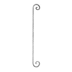 1/2" Square x 4-5/16" W x 35-7/16" H Wrought Iron Curved Balusters