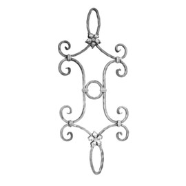 Mtl.1/2"Sq,15 1/8"W, 35 7/16"H Wrought Iron Curved Balusters