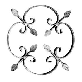 3/4" x 1/8" x 9-7/8" Dia Unfinish Wrought Iron Rosette