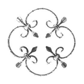 3/8 x 3/16" x 9-7/8" Dia Wrought Iron Rosettes