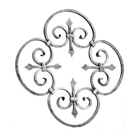 Mtl 1/2 Sq. 23 5/8" Dia Wrought Iron Lg Rosettes