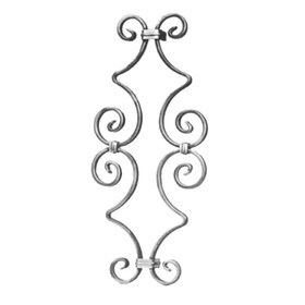 Mtl 1/2"X1/4" 8 1/16"W X 17 1/2"H Iron Grille Component