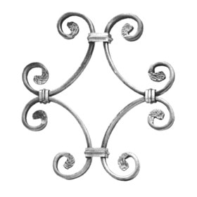 1/2" x 1/4" x 8-5/8" W x 9-7/8" H Wrought Iron Grille Components