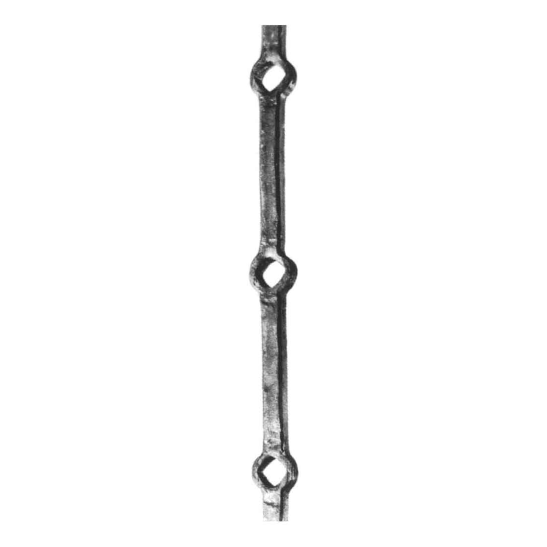 3/4" Square x (12) 11/16" Square Hole x 78-3/4 H Wrought Iron Hot Prcd Bars