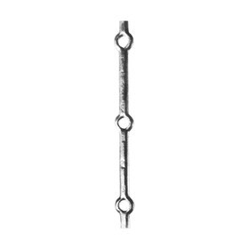 3/4" Dia x (11)3/4" Round.Holes x 78-3/4" H Wrought Iron Hot Pcd. Bar