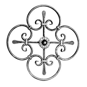 9/16" x 22-1/4" Dia Wrought Iron Rosettes