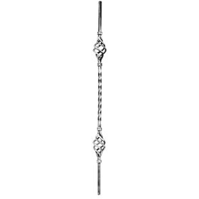 Mtl 1/2"Xsq. 2 3/16"X 47"H Wrought Iron Twisted Balusters | WI-48/1L Series