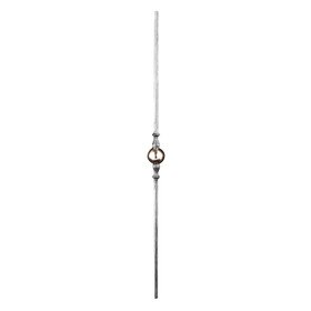 7/16" Round x 35-7/16" H Wrought Iron Bal With Brass Bushg