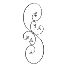 Mtl1/2"X1/4" 13 3/4"Wx34 1/4"H Wrought Iron Curved Balusters