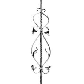Mtl 1/2"Sq.X9 1/4"W"X35 7/16"H Wrought Iron Stair Baluster