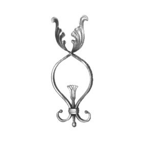 1/2" x 1/4" x 4-3/4" W 11-13/16" H Wrought Iron Floral Elements