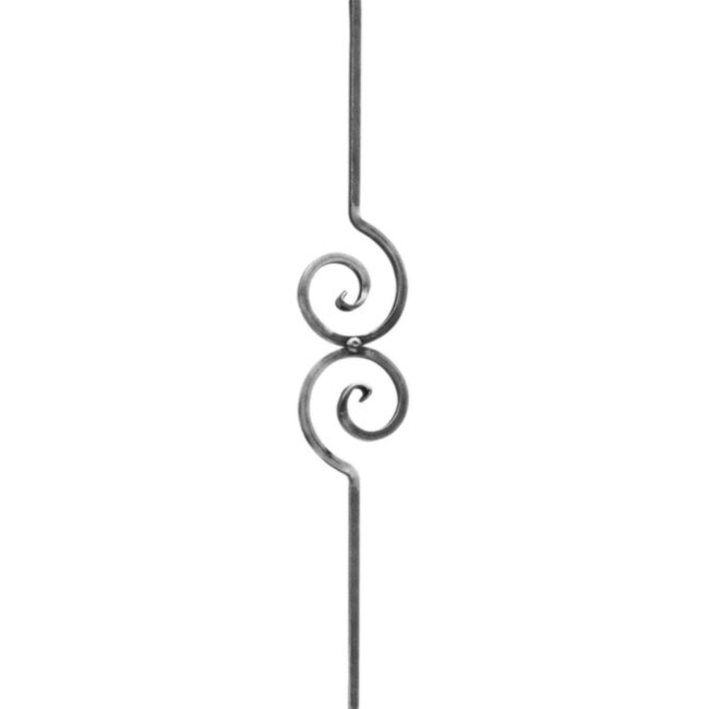 1/2" Square x 4-3/4" W x 35-7/16" H Wrought Iron Balusters