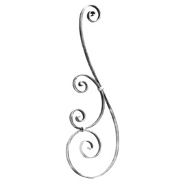 28-3/8" High x 9-1/4" Wide Wrought Iron Curved Baluster