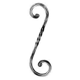 1/2" Square x 4-5/16" W x 14-9/16" H Wrought Iron Scrolls