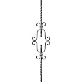 1/2" x 1/2" 8-11/16" W x 35-7/16" H Wrought Iron Balusters