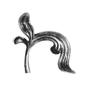 1/2" Basex 4-1/2" W x 7-1/16" H Right Wrought Iron Floral Elem