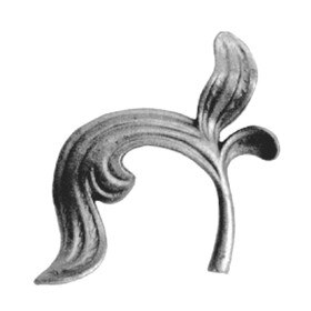 1/2" Base x 4-1/2" W x 7-1/16" H Left Wrought Iron Floral Elem.