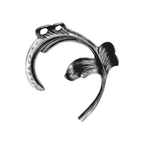 1/2" Base x 6-5/16" W x 7-1/2" H Left Wrought Iron Floral Elem.