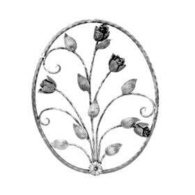 9/16" x 20-1/4" W x 26-3/8" H Wrought Iron Scroll