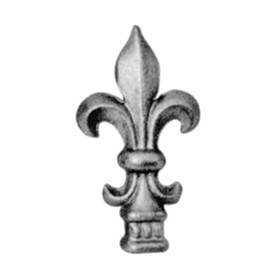 1 9/16"Sqx2 3/4"W X 4 3/4"H Unfinished,Wrought Iron Finial