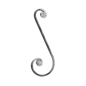 5/16" Square x 4-5/16" x W 11-13/16" H Wrought Iron Scrolls