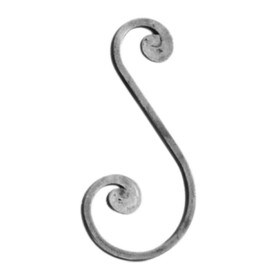 Mtl 5/16"Sq. 4 5/16"W9 1/16"H Wrought Iron Scrolls