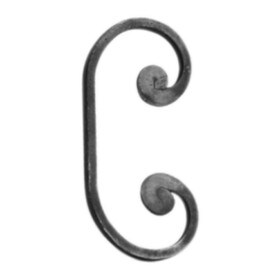 Mtl 5/16"Sq. 3 9/16"W7 1/16"H Wrought Iron Scrolls