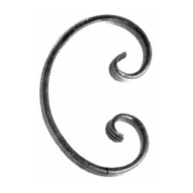 Mtl1/2"X1/4" 3 3/4"Wx5 1/2"H Wrought Iron Scrolls