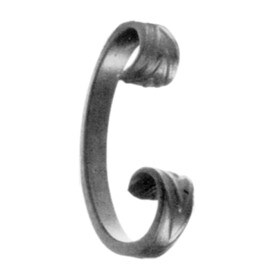 Mtl1/2"X1/4" 2 3/8"W X4 5/16"H Wrought Iron Scrolls