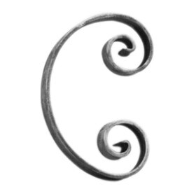 Mtl. 3/4"X1/4",6"W X 8 7/8"H 8 7/8"H Wrought Iron Scrolls