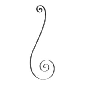 3/4" x 1/4" x 9-1/4" W 28-3/8" H Wrought Iron Curved Balusters