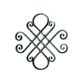 5/8" x 5/16" Square x 16/1/8" W x 15-3/4" Wrought Iron Rosettes