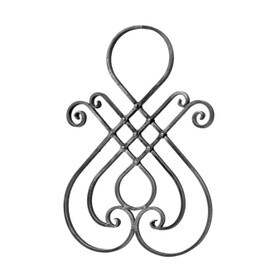 5/8" x 5/16" Square x 15/3/4" W x 22-5/8" H Wrought Iron Rosettes