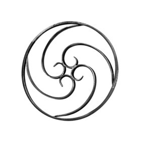 1/2" x 1/4" x 9-7/8" Dia Unfinished Wrought Iron Rosette