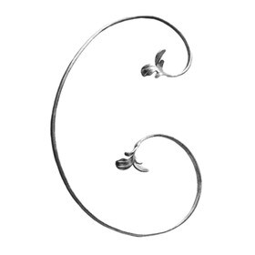 1/2" x 1/4" 12-5/8" W x 17-11/16" H Wrought Iron Scrolls