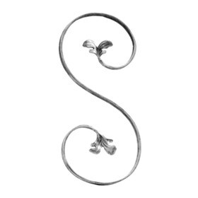 1/2" x 1/4" x 7-7/8" x 17-11/16" Wrought Iron Scrolls