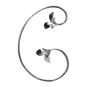 1/2" x 1/4" x 9-1/16" W x 13-3/4" H Wrought Iron Scrolls