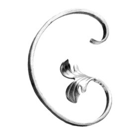 1/2" x 1/4 " x 6" W x 7-7/8" Wrought Iron Scrolls