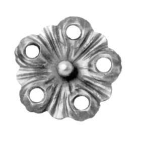4 1/8"Dia. 1/8" Thick Wrought Iron Forged Leaves