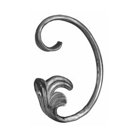 6-11/16" x 4-5/16" x 3/8" Dia Wrought Iron Scrolls Right Han