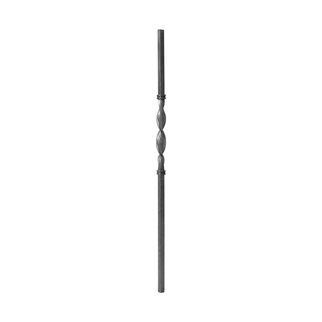 1-3/16 Square x 43-1/4" H x 11-1/2" Wrought Iron Newel Post-12-1/2" Twist
