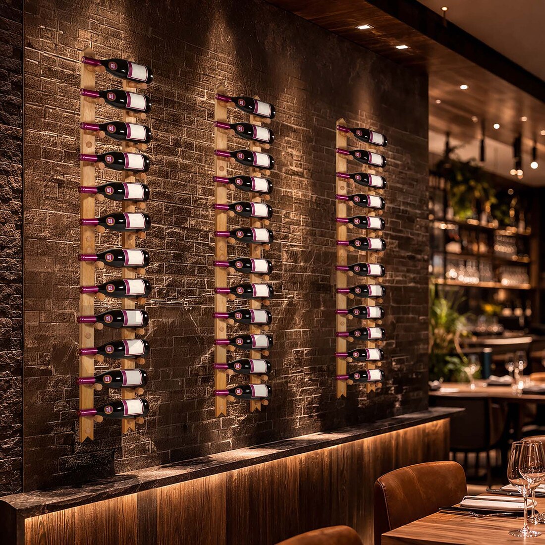 Modular Wall Mounted Wine Peg System for Modern Wine Walls – 6, 12 & 18 Bottle Kits