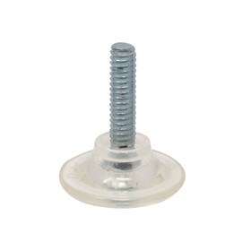 1/4-20 x 1in Long Stem | 1-1/8in Dia Clear K-Resin Base | Windsor Plastic Base Leveler | WL78 Series