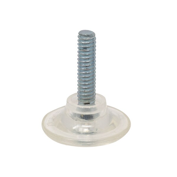1/4-20 x 1in Long Stem | 1-1/8in Dia Clear K-Resin Base | Windsor Plastic Base Leveler | WL78 Series
