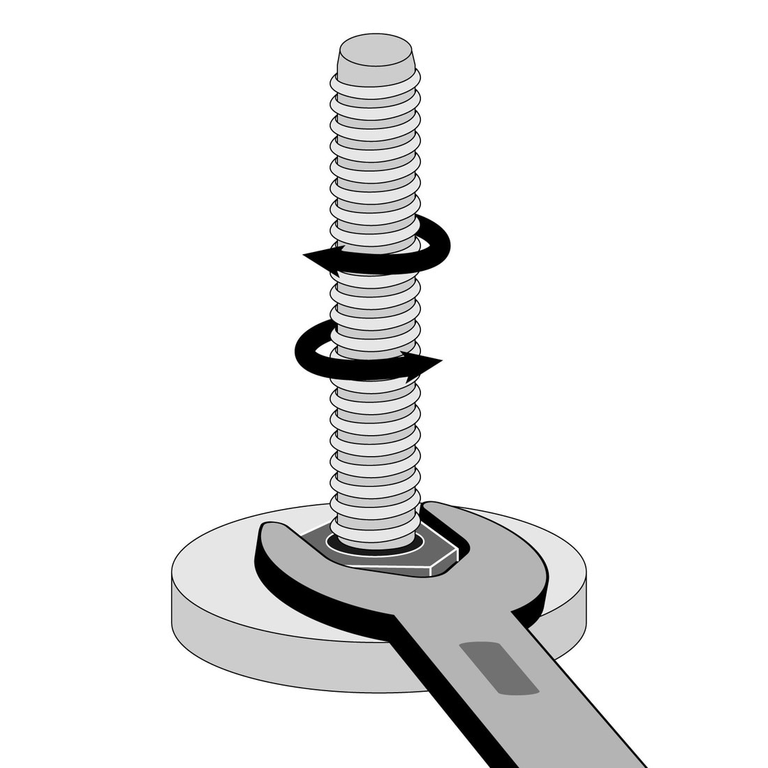 3/8-16 | Slotted Bolt Swivel | 1-1/2in Dia x 5/8in H Nickel Plated Shell with White Nylon Hex Base | Monaco Leveler