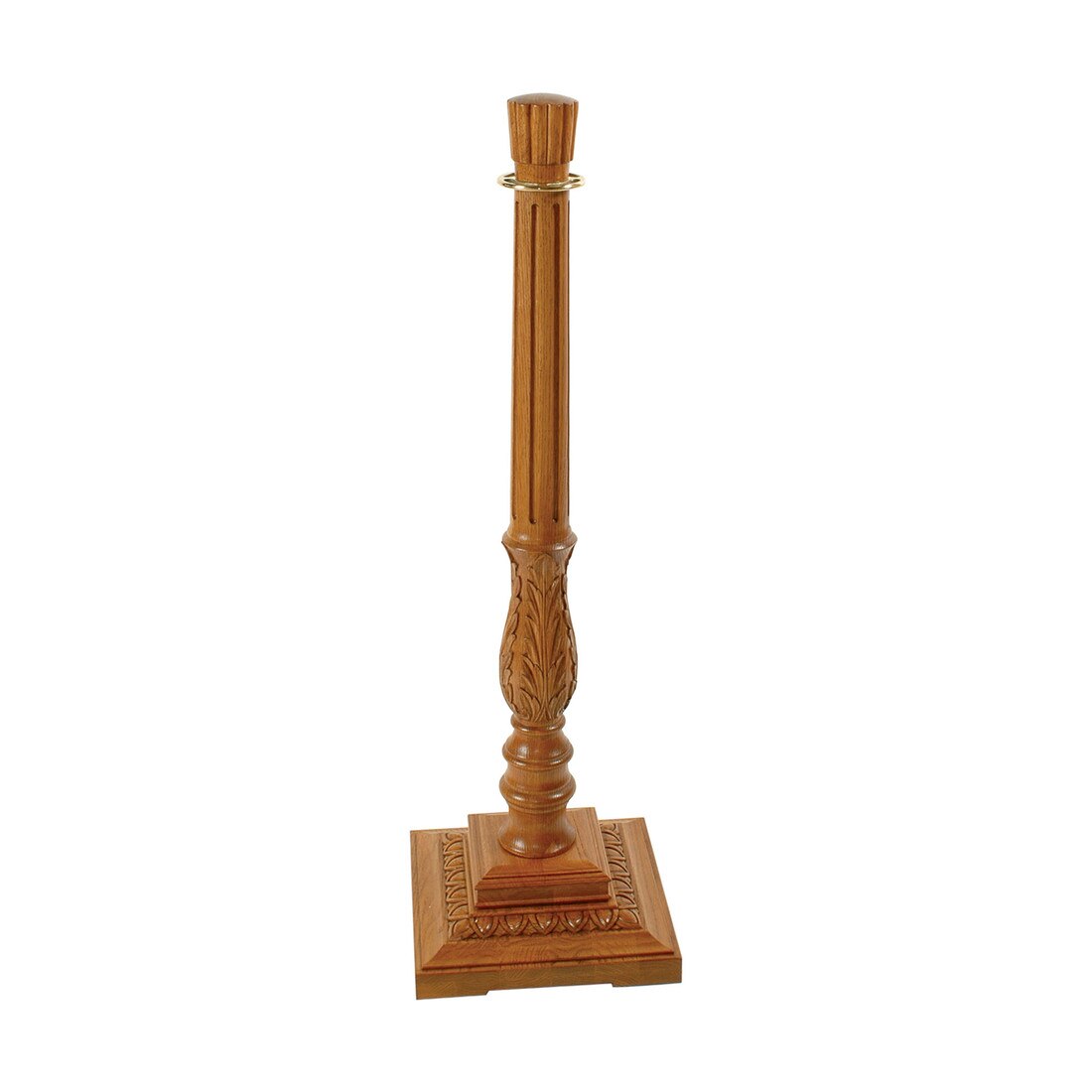 41in H | Medium English Sold Red Oak | Top 4 Shaft 3 | Square Egg and Dart Base Stanchion