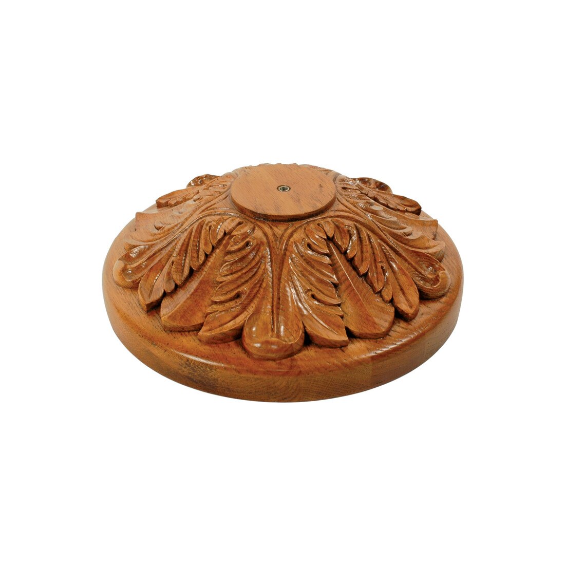 41in H | Medium English Sold Red Oak | Top 2 Shaft 3 | Round Acanthus Leaf Base Stanchion